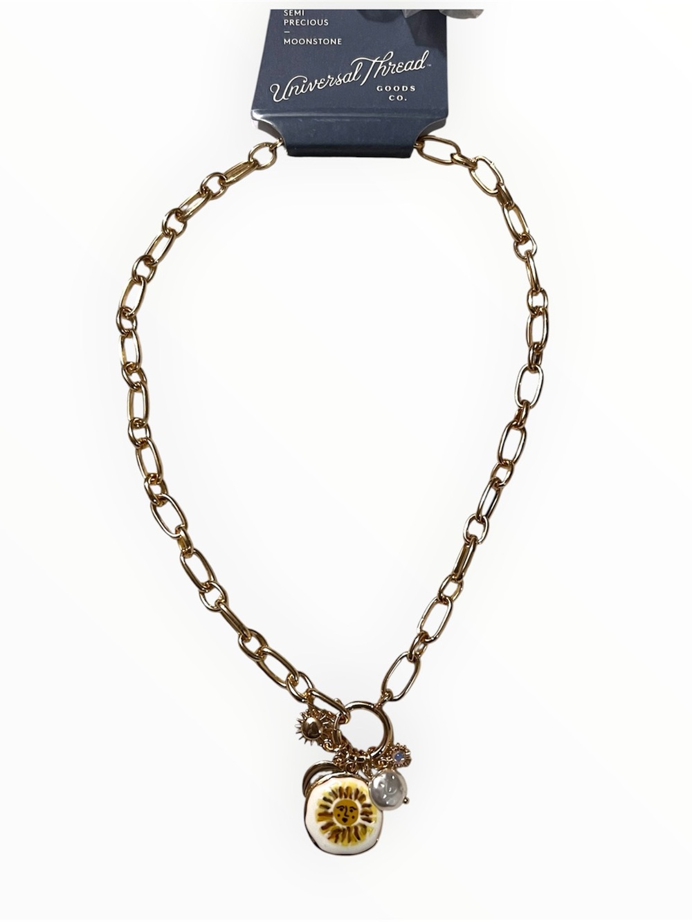 Universal Thread Gold-Tone Chain Necklace with Sun & Mixed Charms